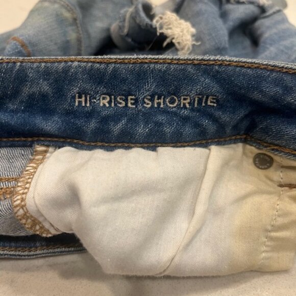 AMERICAN EAGLE Next Level Refuge High Rise Criss Cross Denim Shorts Size… - Picture 7 of 7
